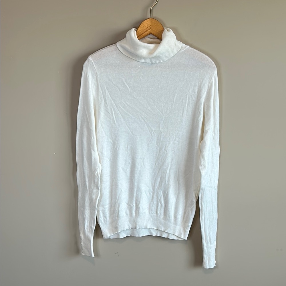 Ann Taylor White Turtleneck Sweater